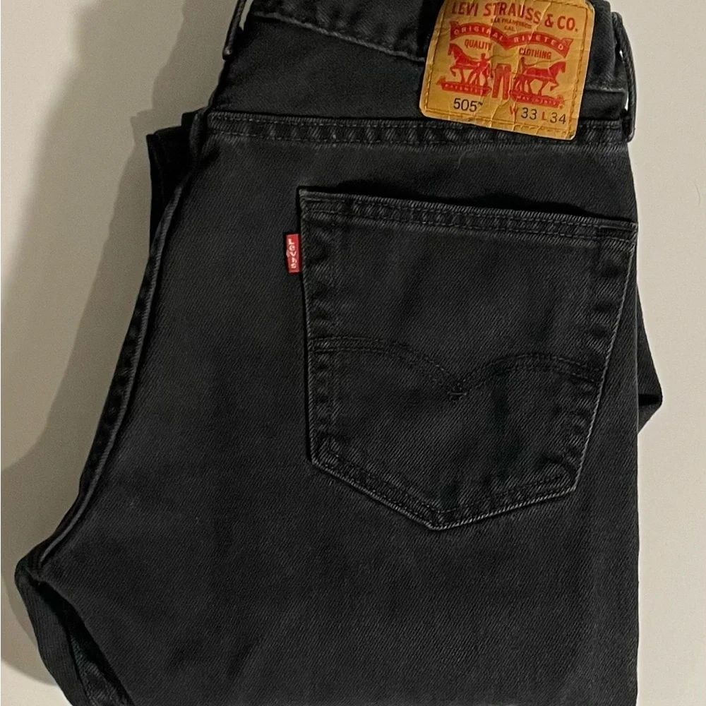 Levi's 505 Men's Regular Fit Jean, 33Wx34L - Black vintage